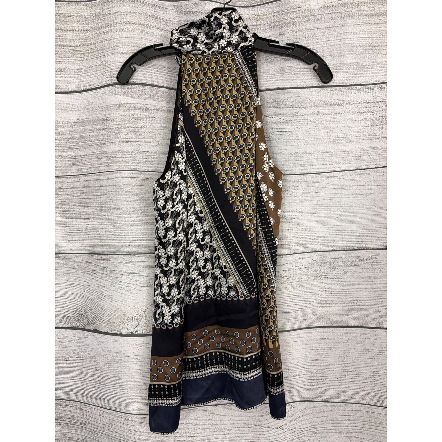 Lafayette 148 New York Sleeveless Scarf-Tie Blouse Size M