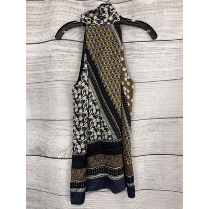Lafayette 148 New York Sleeveless Scarf-Tie Blouse Size M