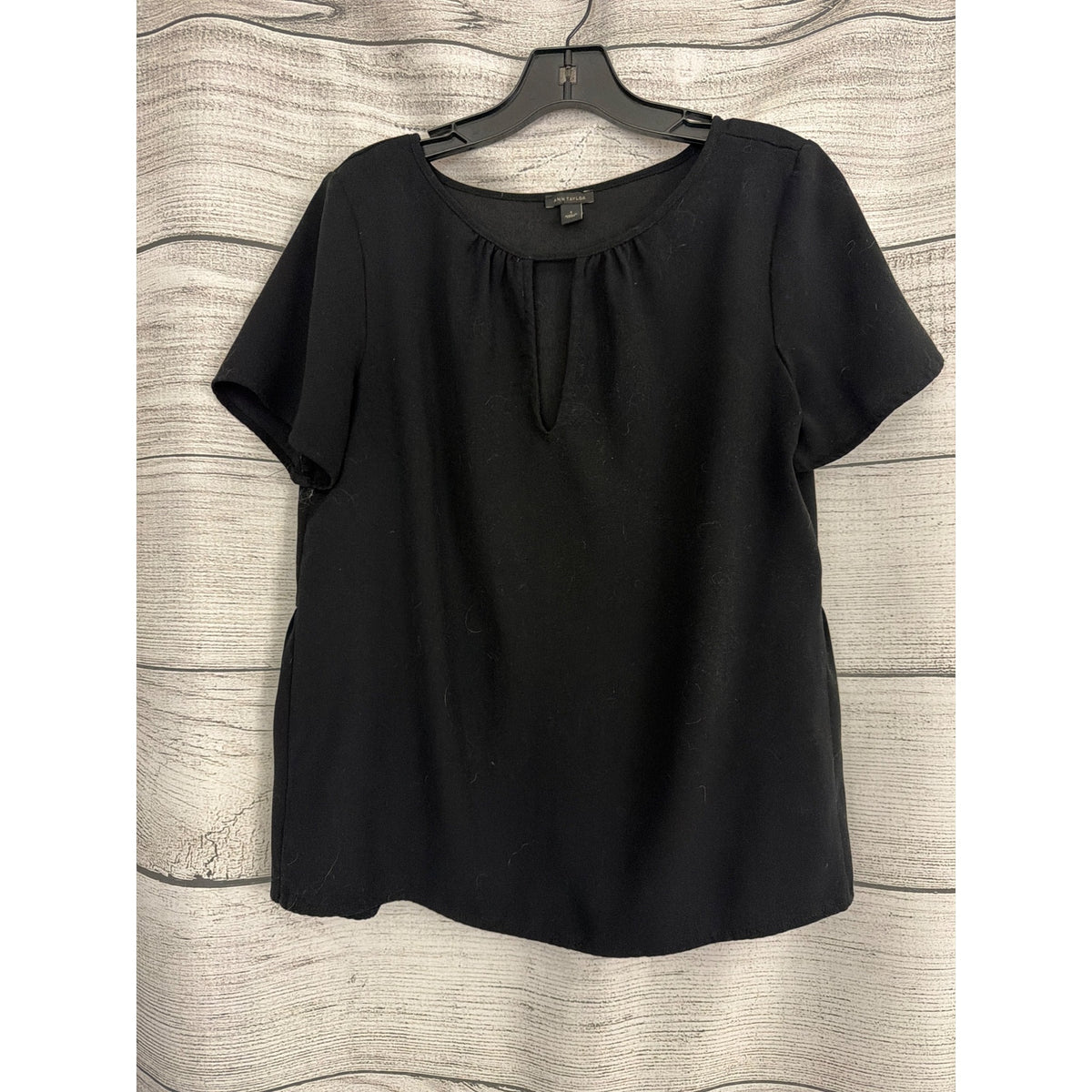 Ann Taylor Short Sleeve Keyhole Peplum Back Top Size S