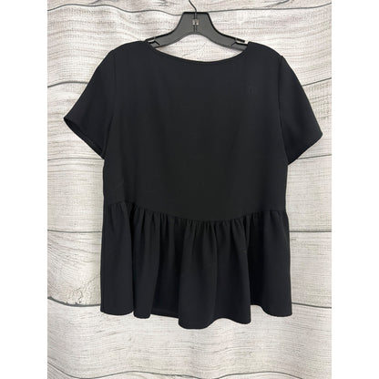 Ann Taylor Short Sleeve Keyhole Peplum Back Top Size S