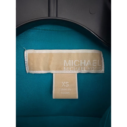 Michael Michael Kors Teal Button-Down Roll-Up Sleeves Shirt Size XS