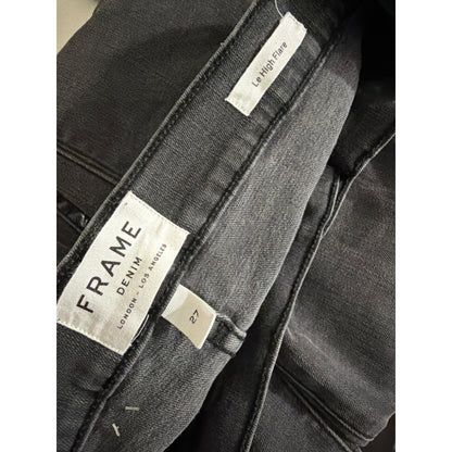 Frame Le High Flare Black Denim Jeans Size 27