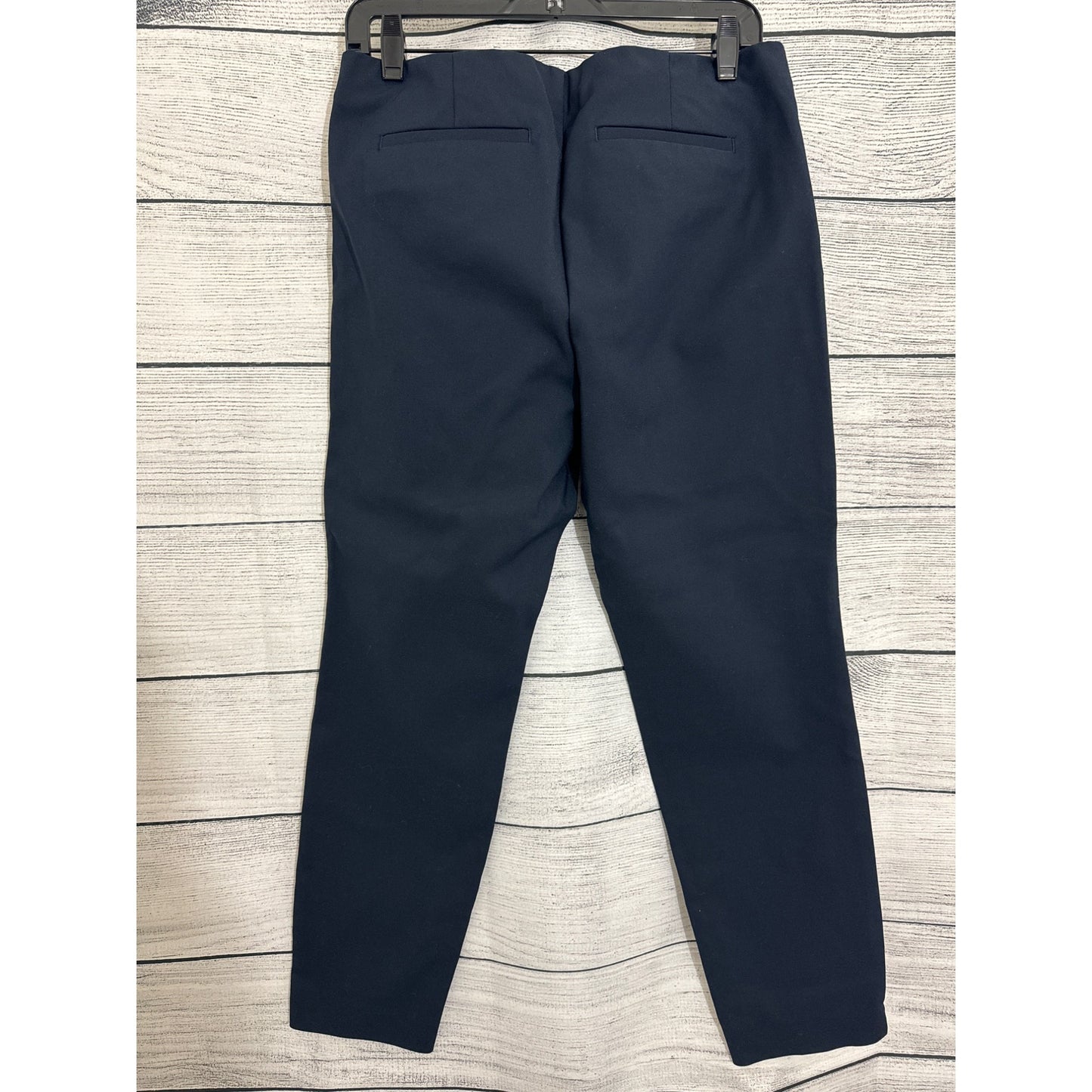 Ecru Navy Blue Pull On Stretch Ankle Pants Size 12