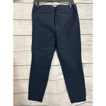 Ecru Navy Blue Pull On Stretch Ankle Pants Size 12