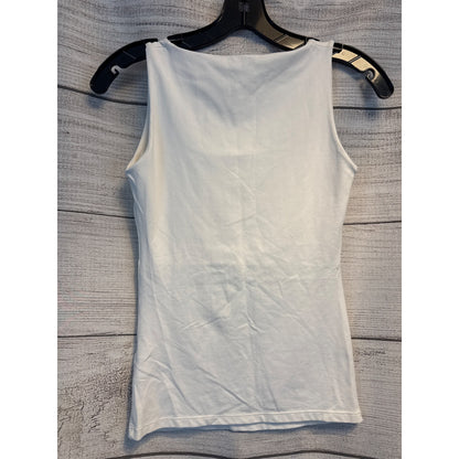 Zara Basics White Cotton Sleeveless Tank Top Size S