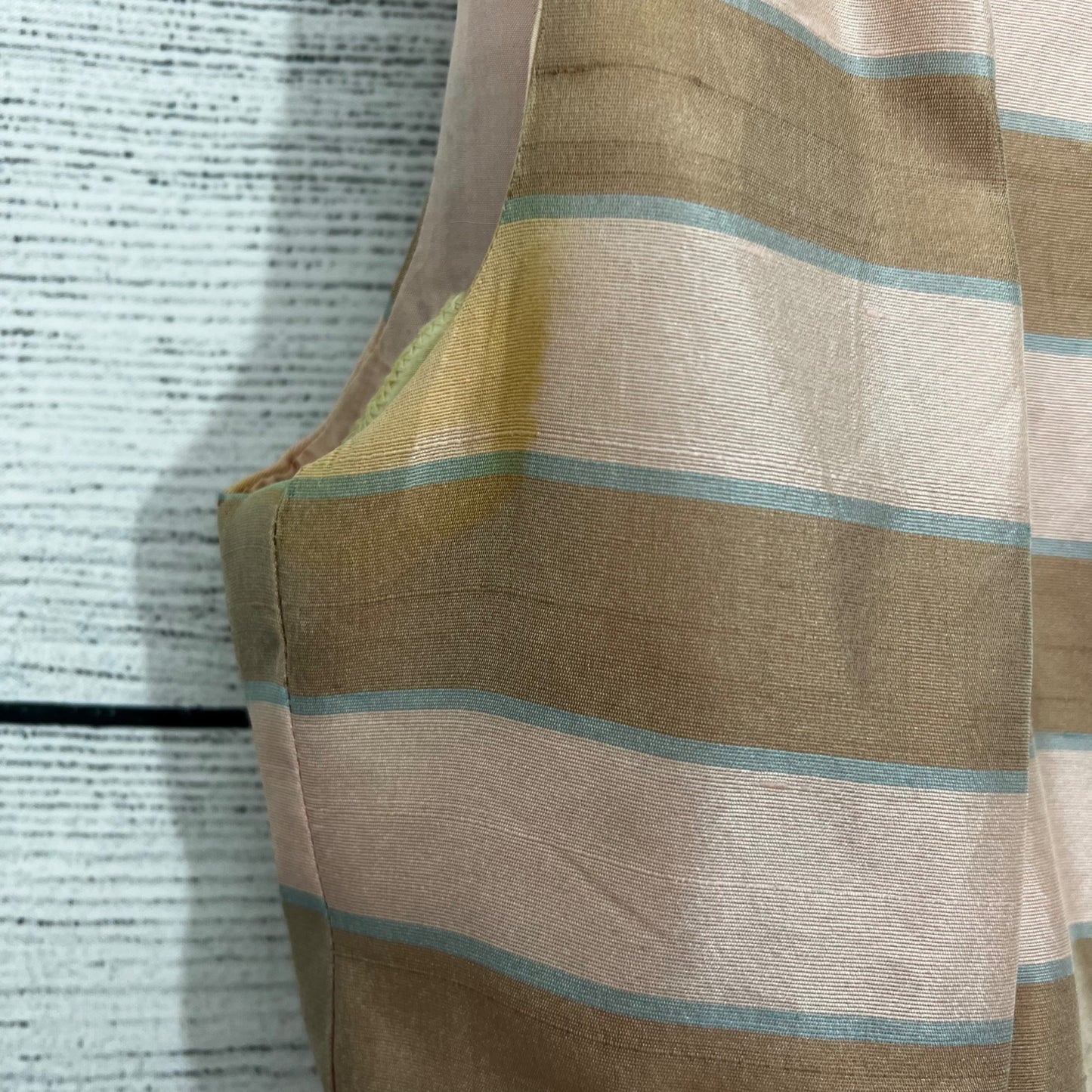 Vintage Kleinarts Sleeveless Striped Blouse w Bow Size S