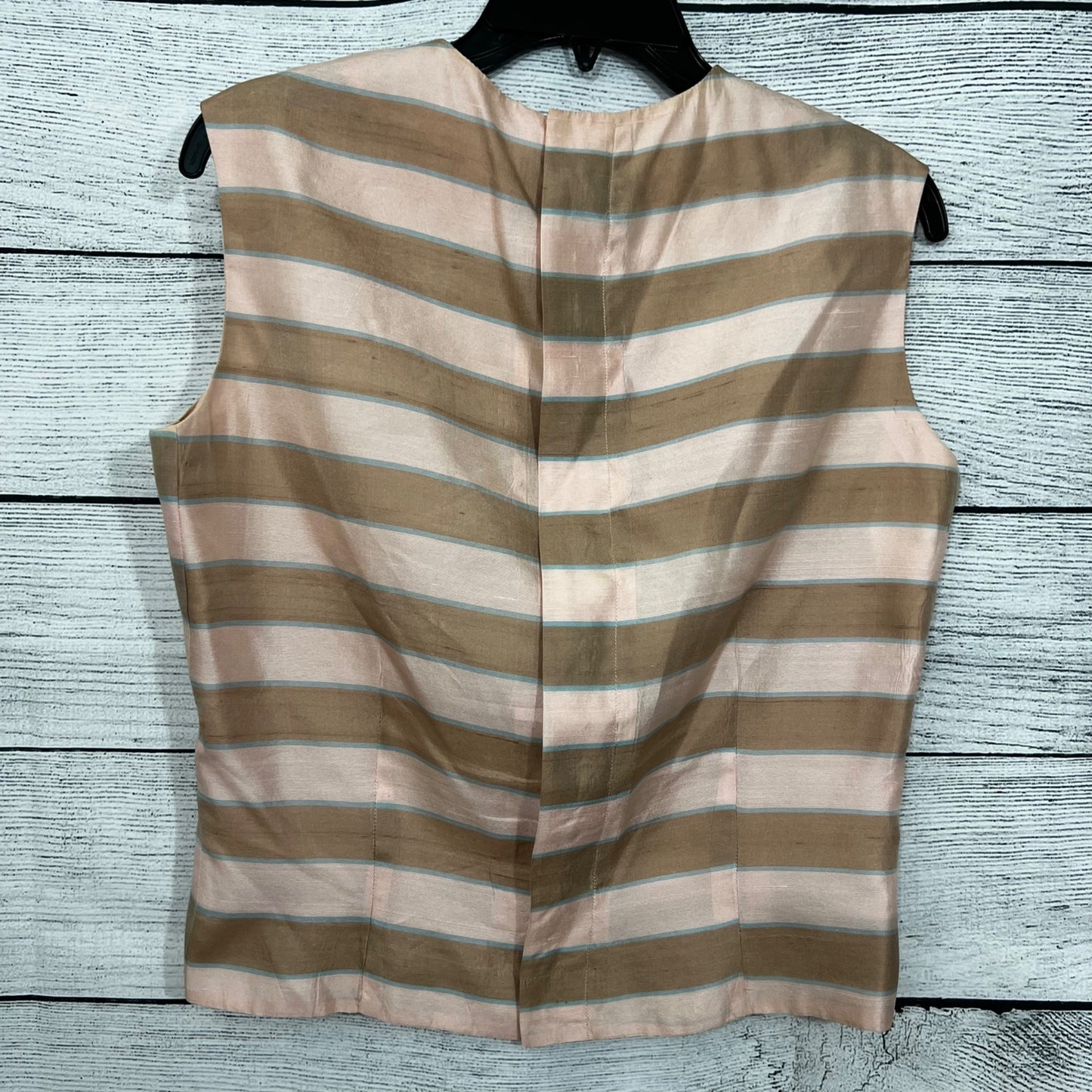 Vintage Kleinarts Sleeveless Striped Blouse w Bow Size S