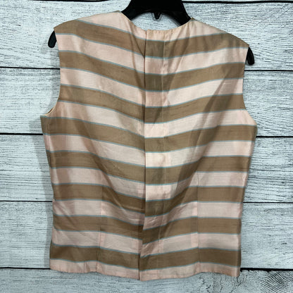 Vintage Kleinarts Sleeveless Striped Blouse w Bow Size S