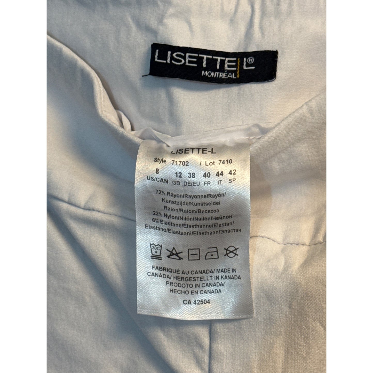 Lisette Montreal White Pull on Capri Pants Size 8