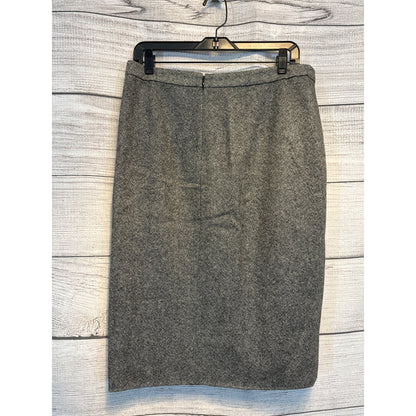 Garnet Hill Gray Herringbone Pencil Skirt Size 12