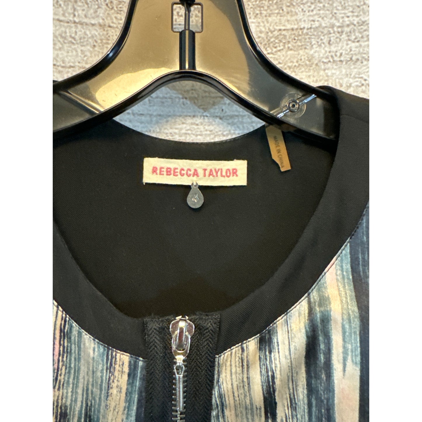 Rebecca Taylor Sleeveless Abstract Print Fit & Flare Dress With Front Zipper Size 4