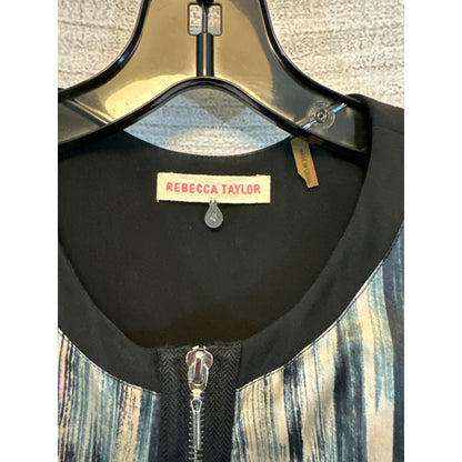 Rebecca Taylor Sleeveless Abstract Print Fit & Flare Dress With Front Zipper Size 4