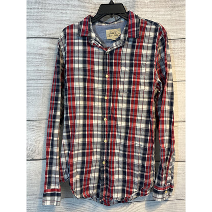 Just A Cheap Shirt Mens Plaid Long Sleeve Button-Down Size M