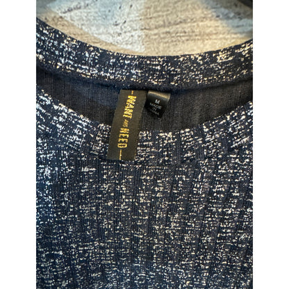 Want & Need Navy Shimmer Trapeze Mini Dress Size M