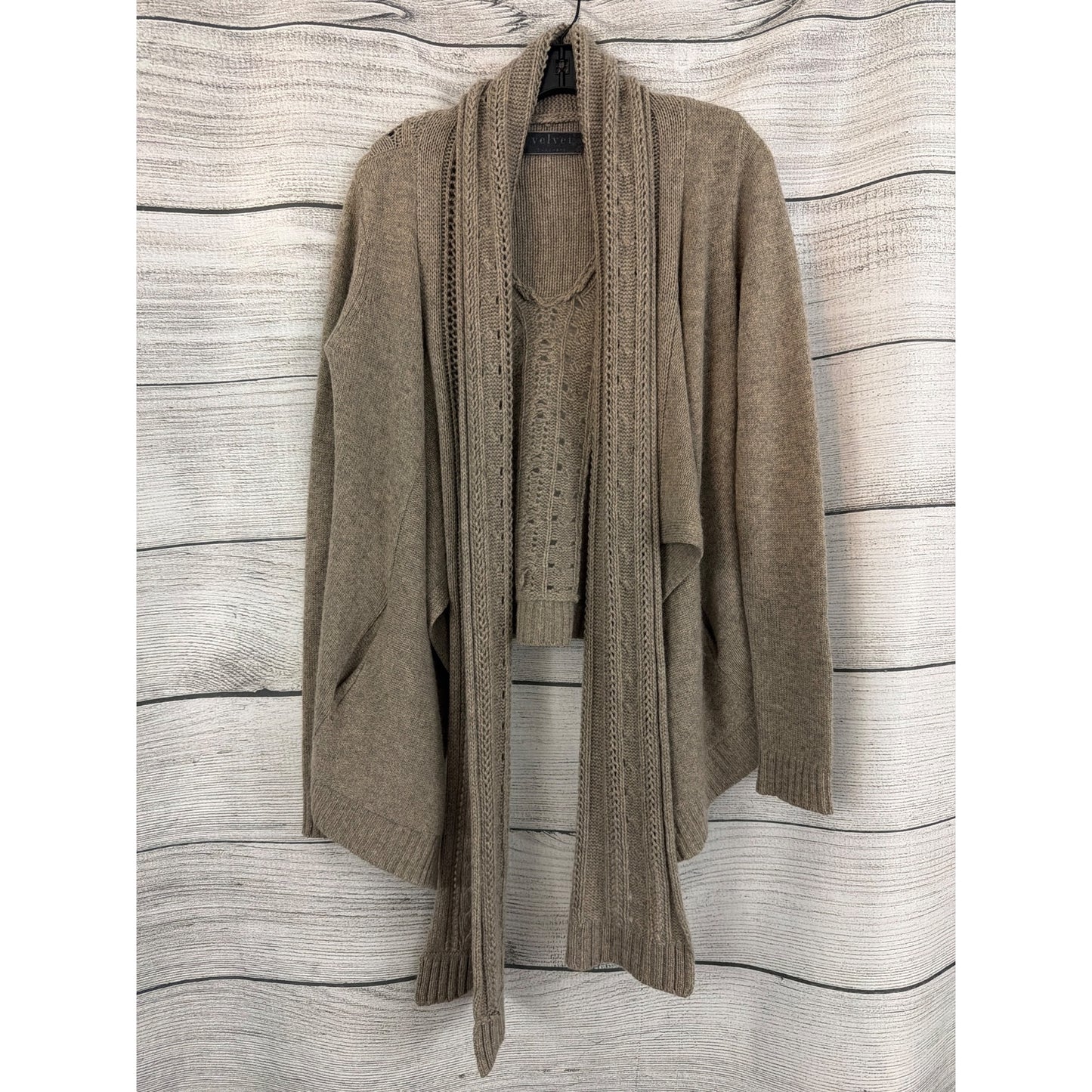 Velvet By Graham & Spencer 100% Cashmere Open Front Cardigan Size XS