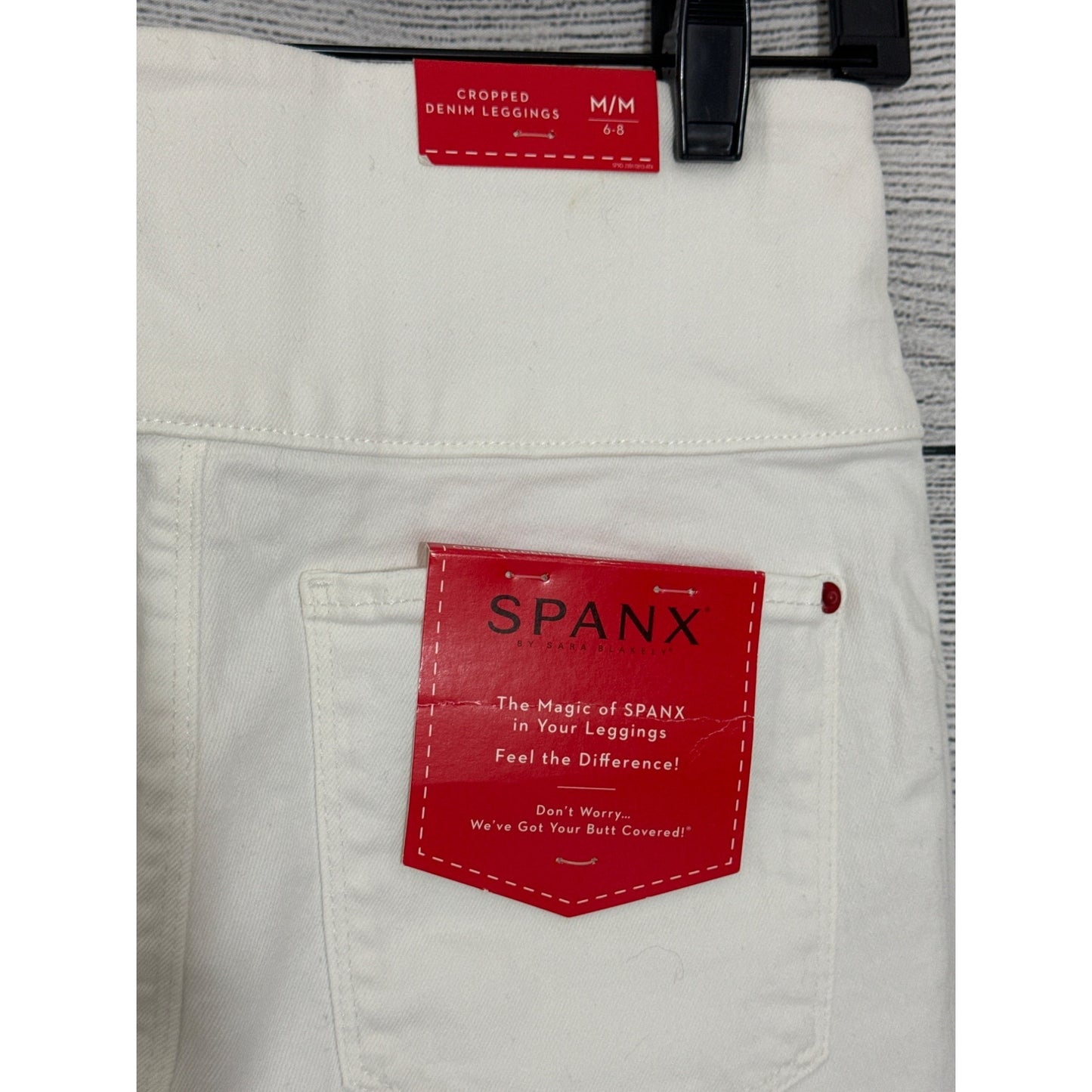 NWT Spanx White Cropped Denim Leggings Size M
