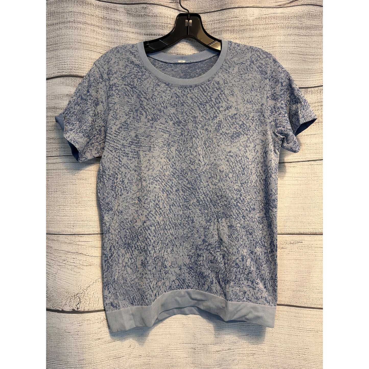 Lululemon Swiftly Breathe Short Sleeve Floral Fauna Blue Linen/Water Drop Size 6