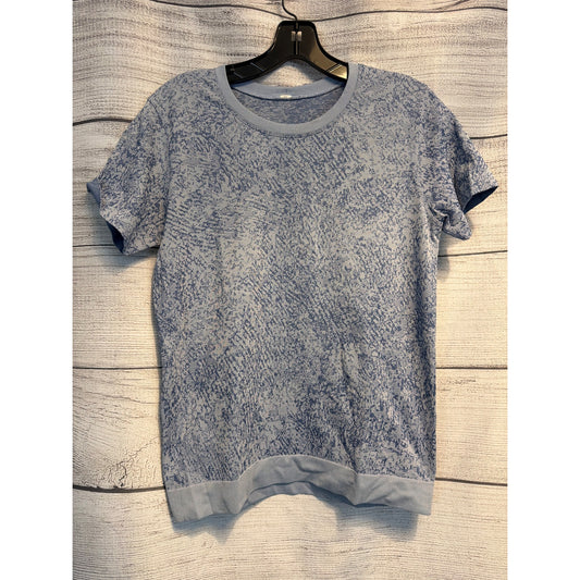 Lululemon Swiftly Breathe Short Sleeve Floral Fauna Blue Linen/Water Drop Size 6