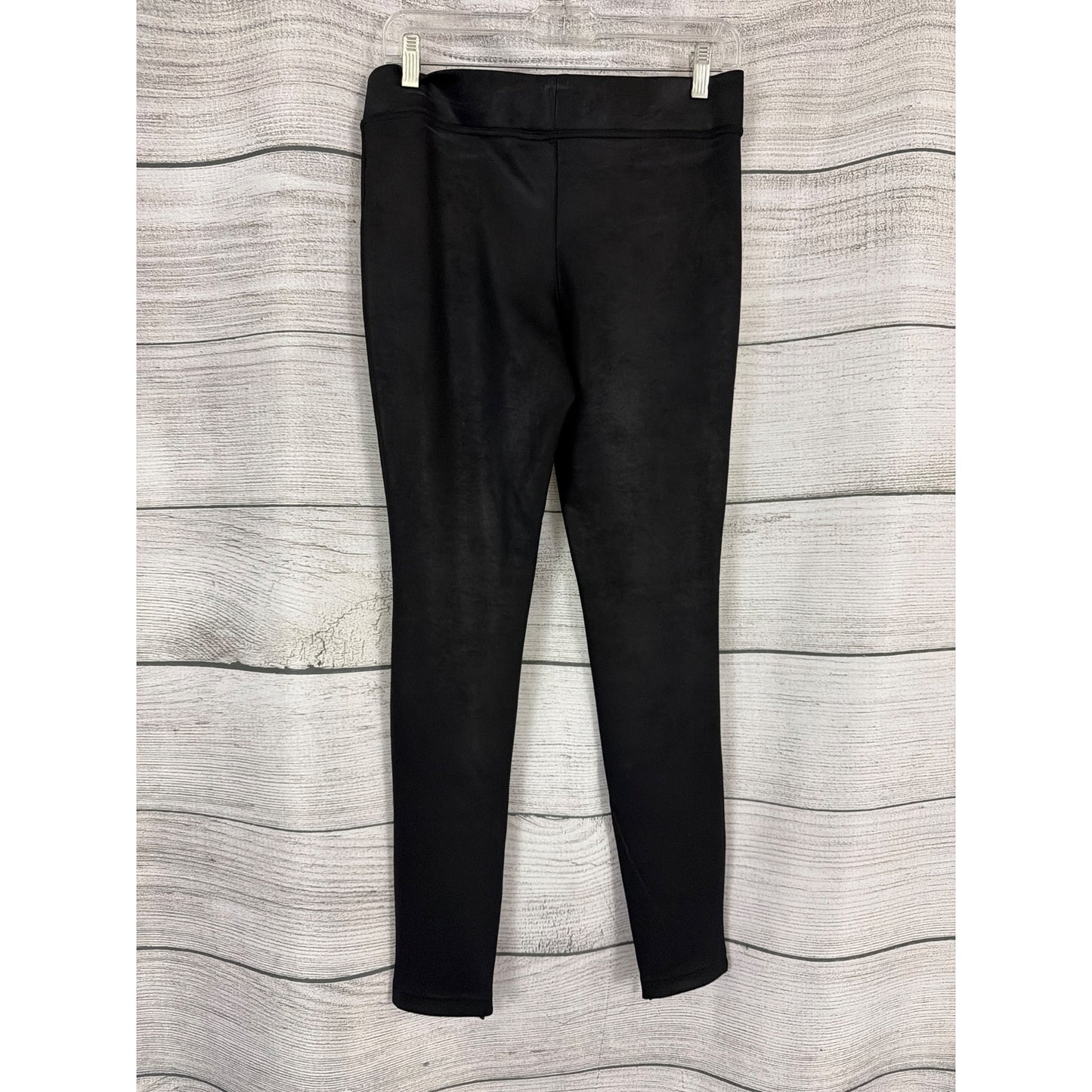 Free People Faux Vegan Leather Black Leggings With Zippered Ankles Size S
