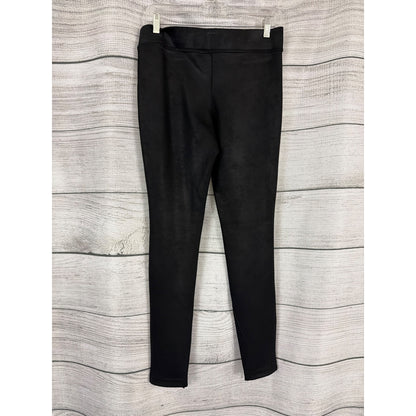 Free People Faux Vegan Leather Black Leggings With Zippered Ankles Size S