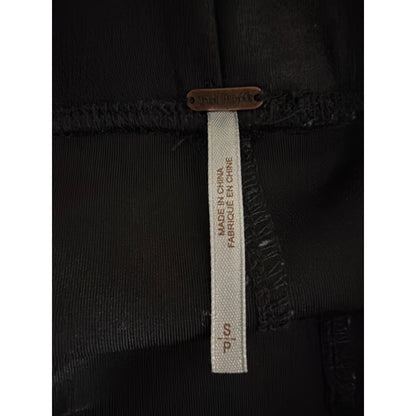 Free People Faux Vegan Leather Black Leggings With Zippered Ankles Size S