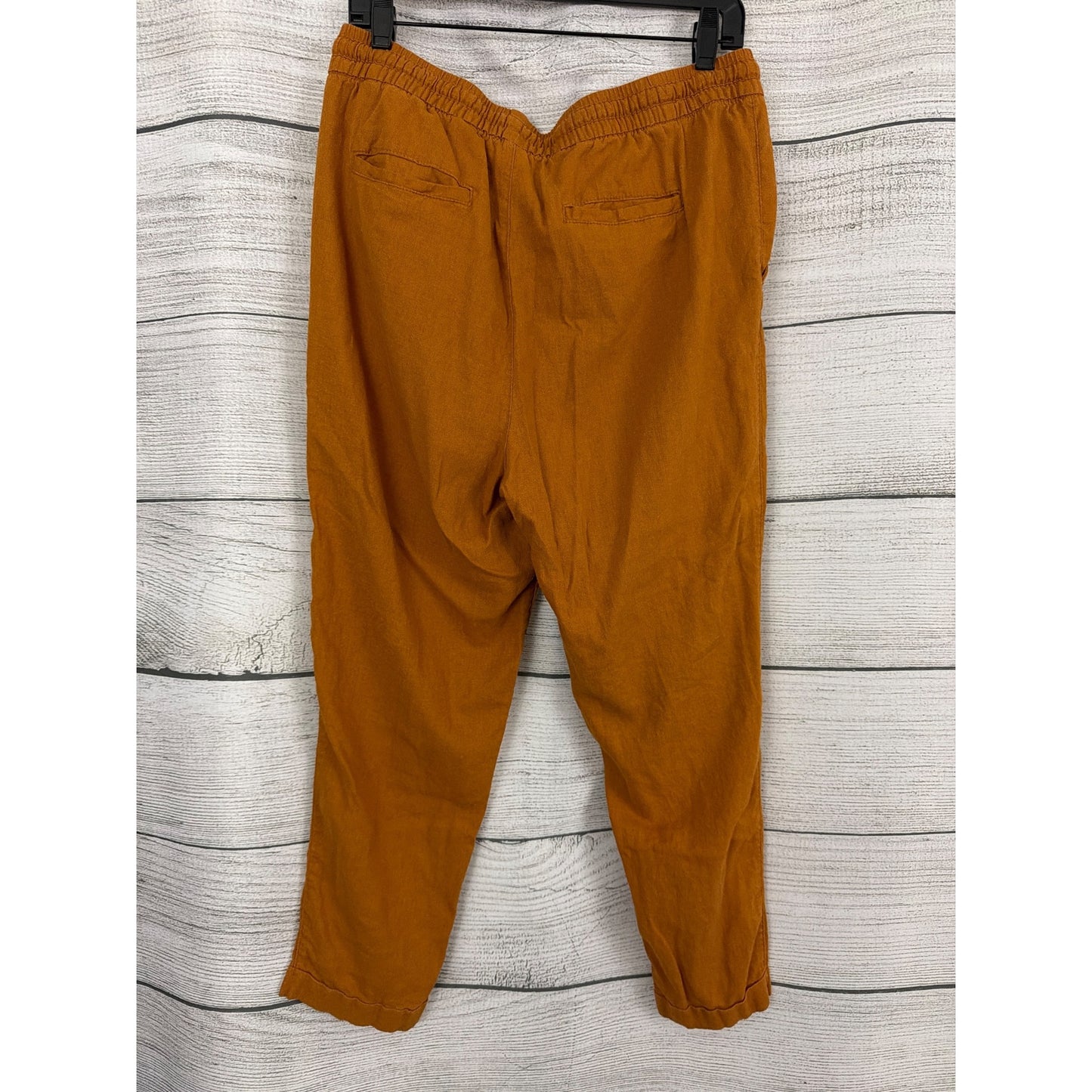 Old Navy Rust High-Waisted Cropped Linen-Blend Pants Size L