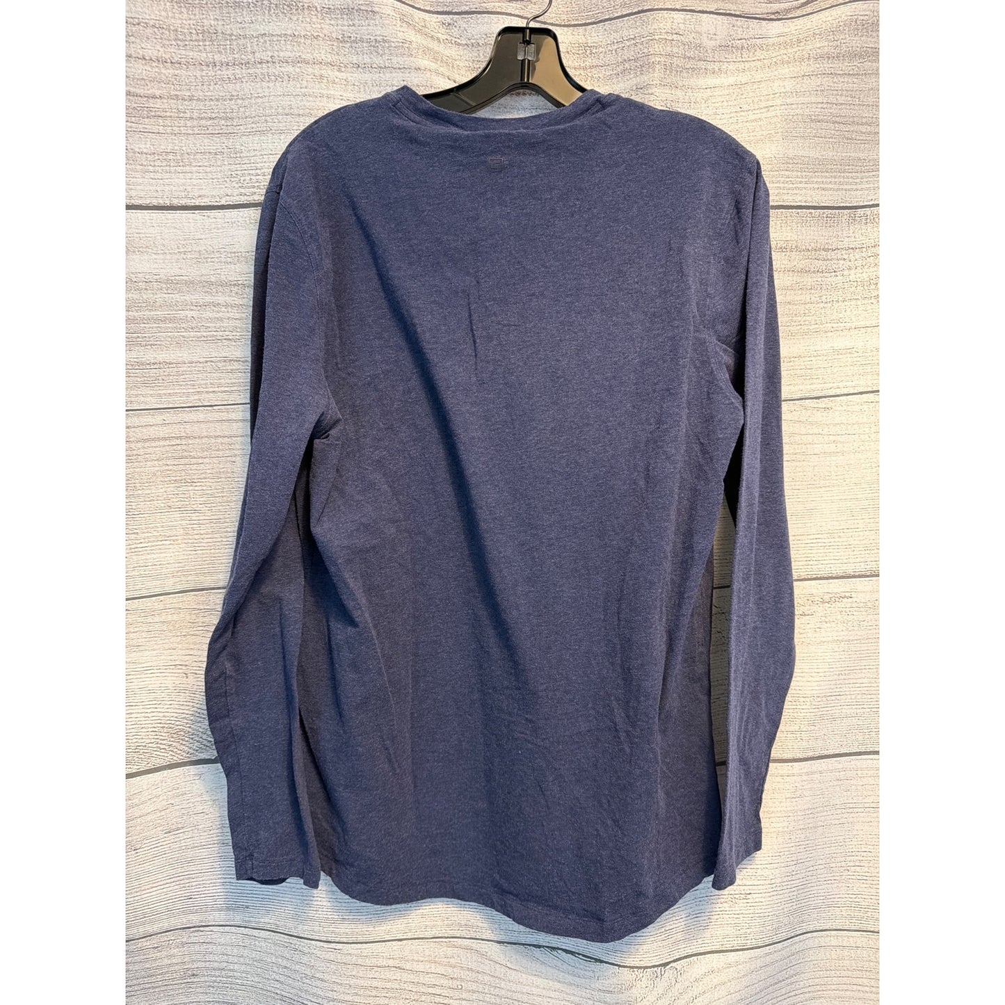 CRZ Yoga Mens Blue Long Sleeve Henley Shirt