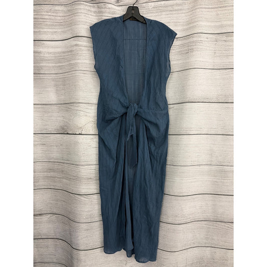 ViX Paula Hermanny Solid Mita Long Cover-Up Blue Size S