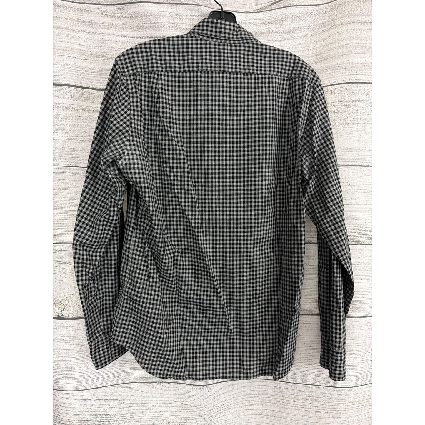 Mens J. Crew Black & White Gingham Button-Down Shirt Size M