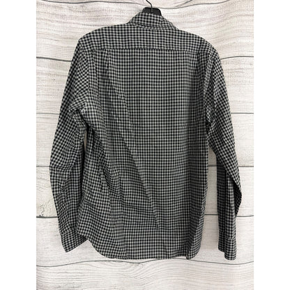 Mens J. Crew Black & White Gingham Button-Down Shirt Size M