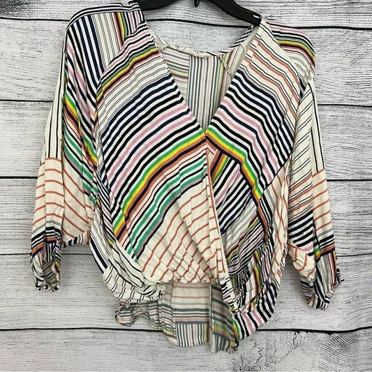 Rainbow striped boho top