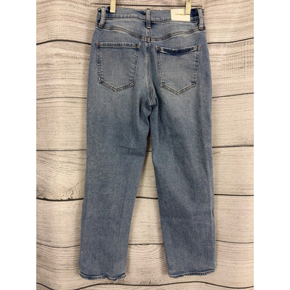 Express Straight Ankle High Rise Distressed Jeans Size 2R