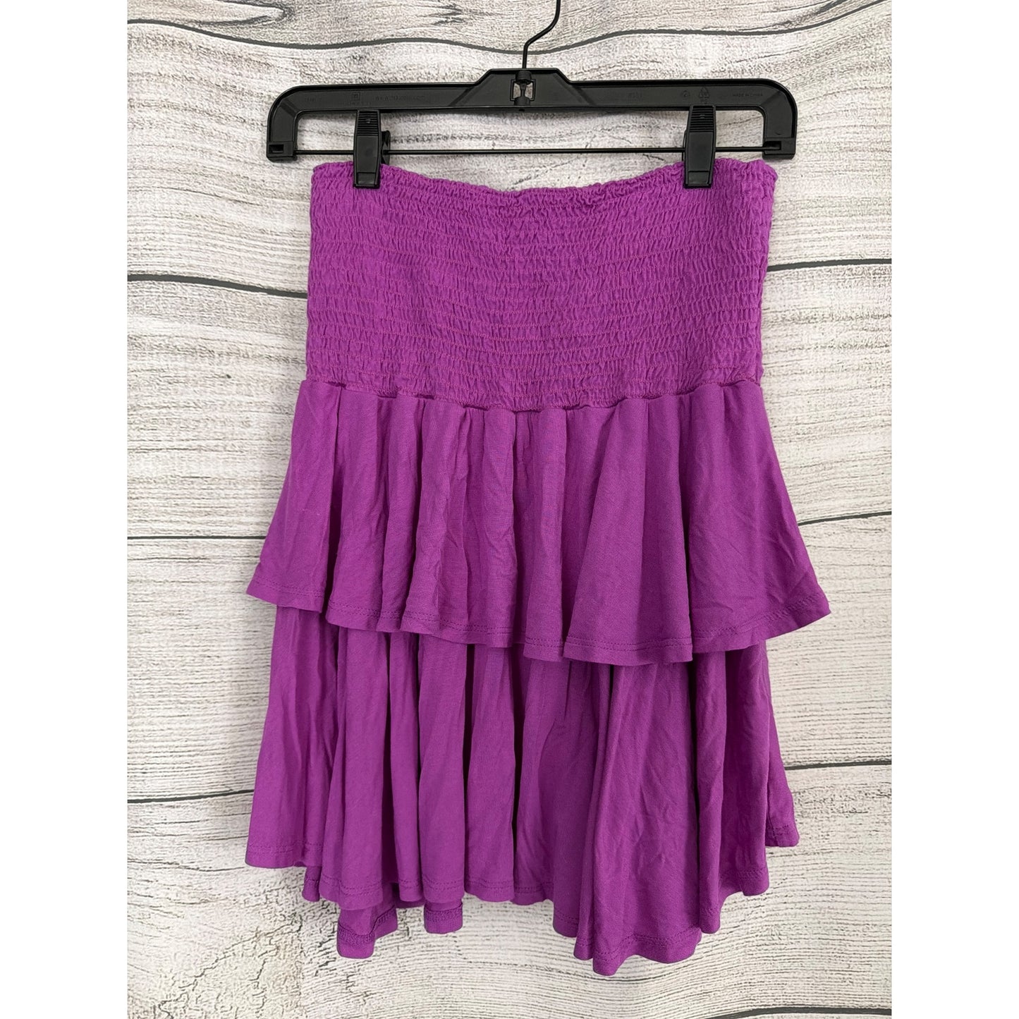 Pixie Lane Purple Tiered Ruffle Skirt Smocked Waist Size L