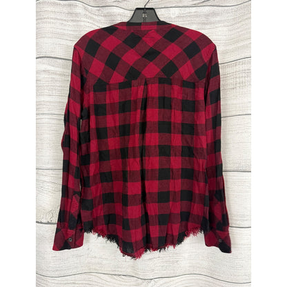 Rails Red Black Buffalo Plaid Button Front Long Sleeve Shirt Size M