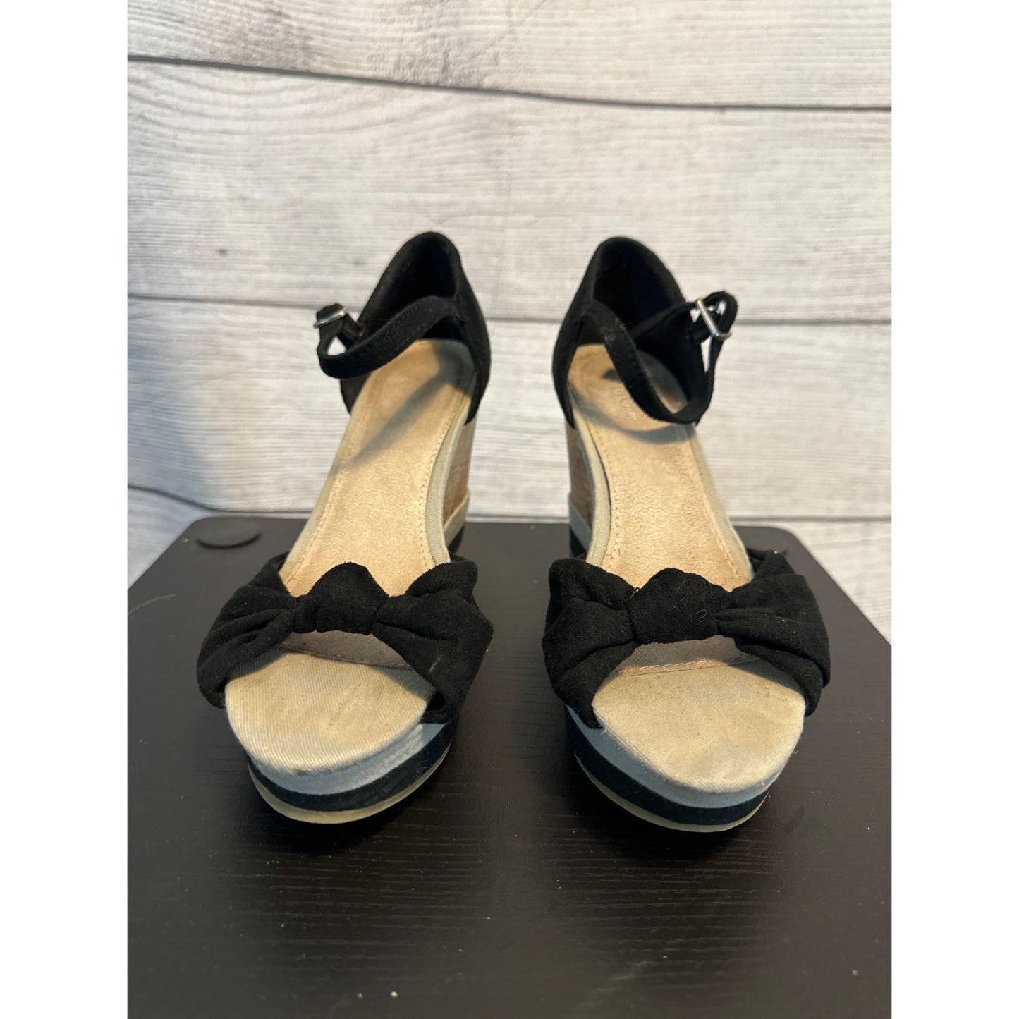 Old Navy Cork Wedge Sandals with Ankle Strap Size 8