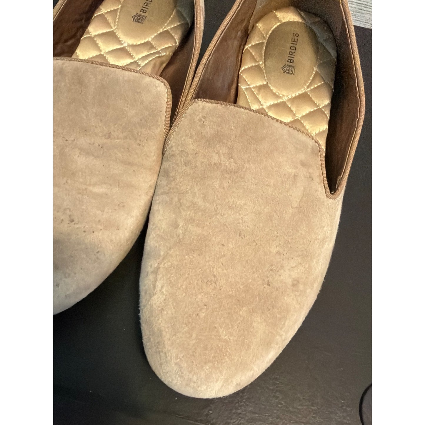 Birdies The Starling Beige Suede Flats Size 8