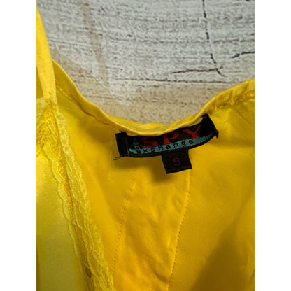 Spy Zone Exchange Yellow Satin & Lace Camisole Size S