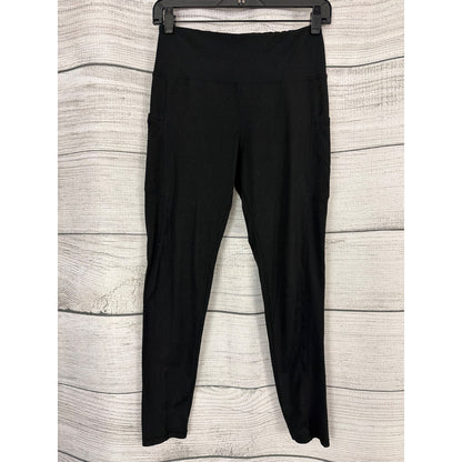 Black High-Waisted Leggings With Side Pockets Size M