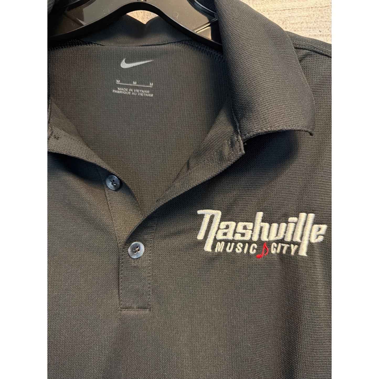Nike Mens Polo Shirt Nashville Music City Embroidered Logo Size M