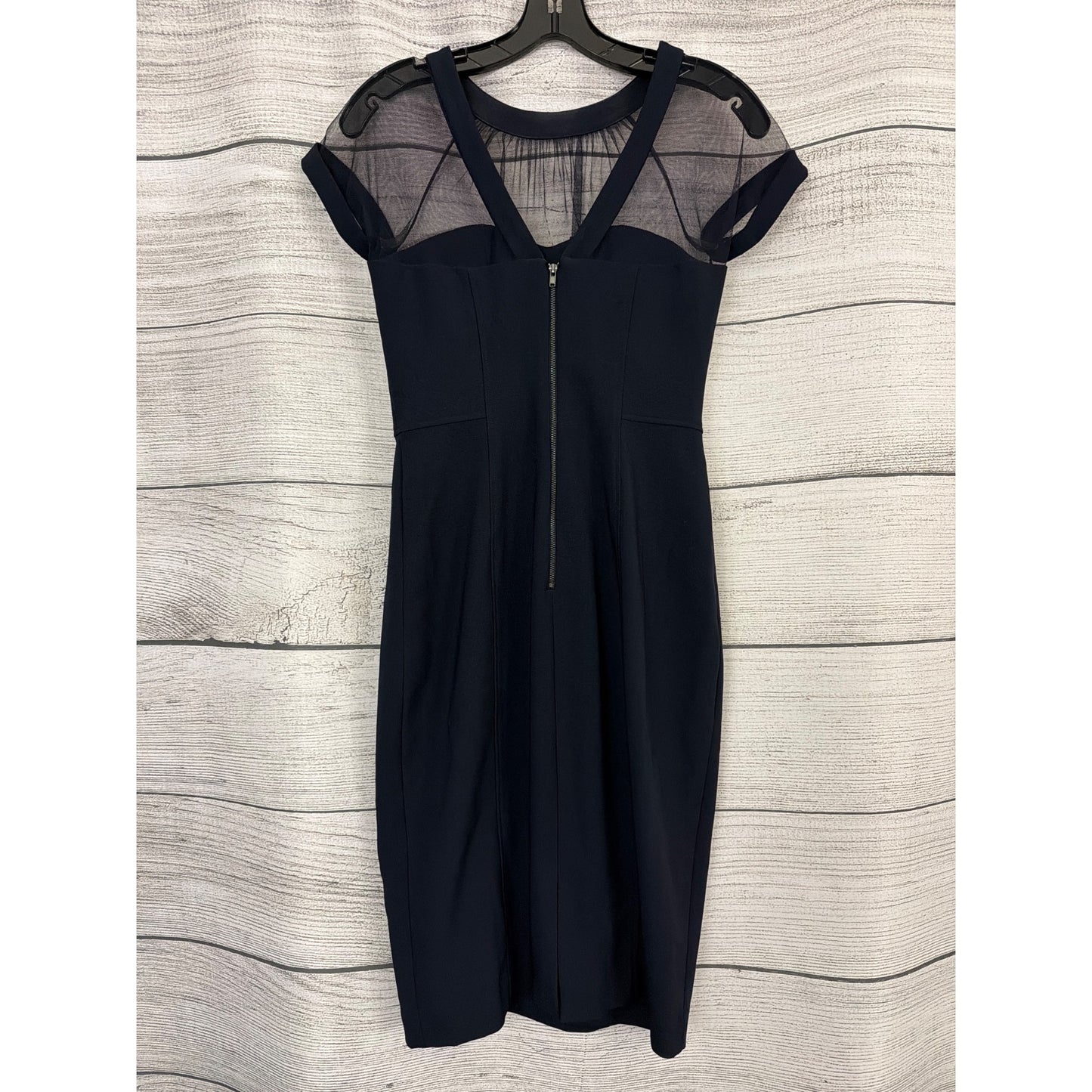 Maggy London Illusion Round Neck Cap Sleeve Sheath Dress Size 2P