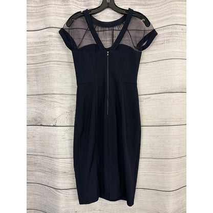 Maggy London Illusion Round Neck Cap Sleeve Sheath Dress Size 2P