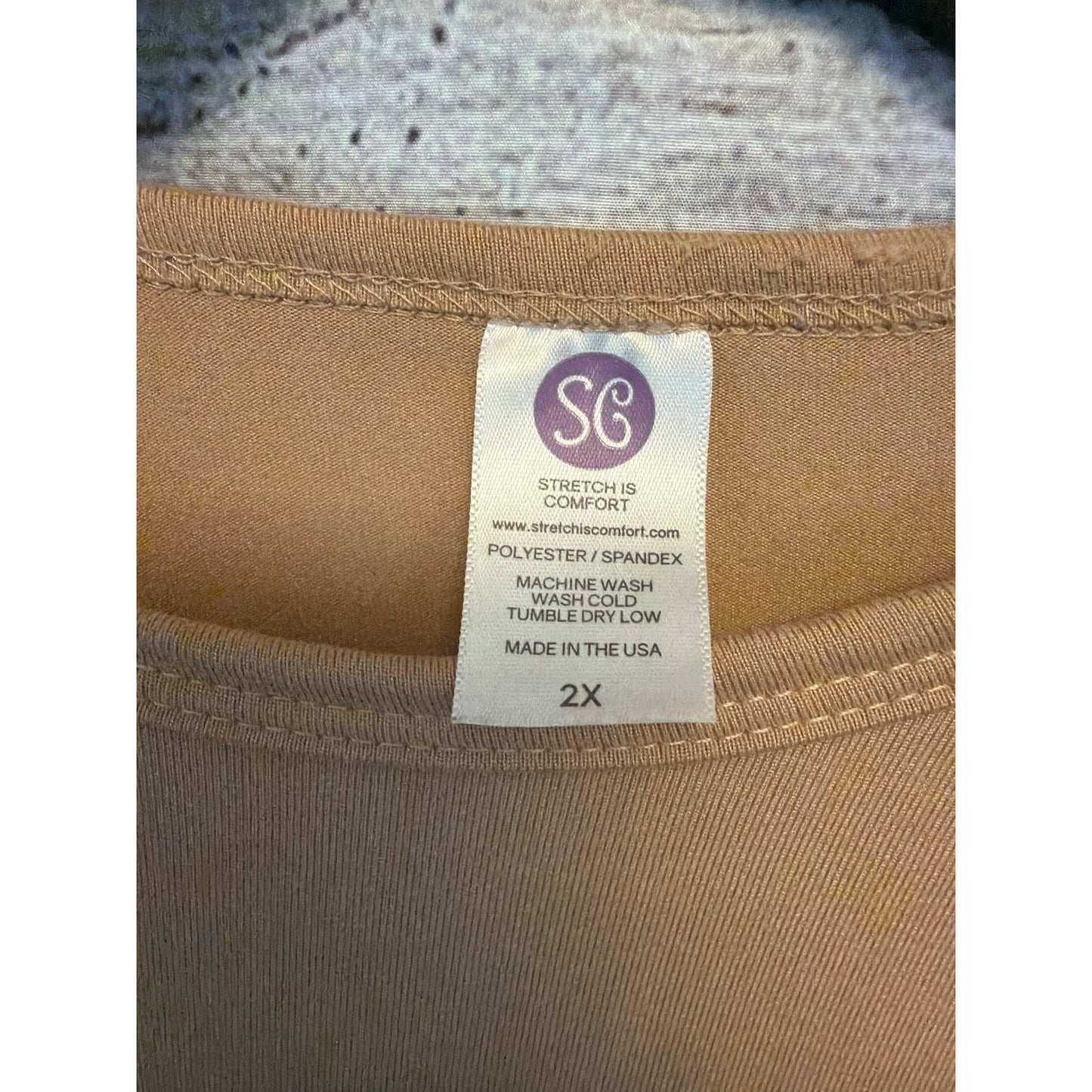 Stretch Is Comfort Tan Long Sleeve Crewneck Shirt Size XXL