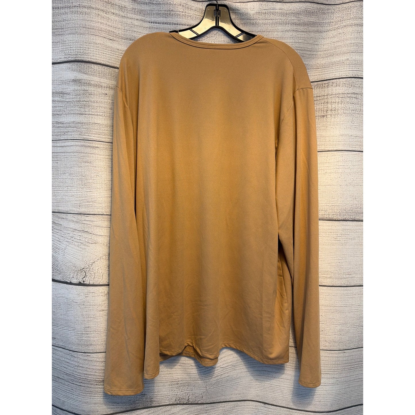 Stretch Is Comfort Tan Long Sleeve Crewneck Shirt Size XXL