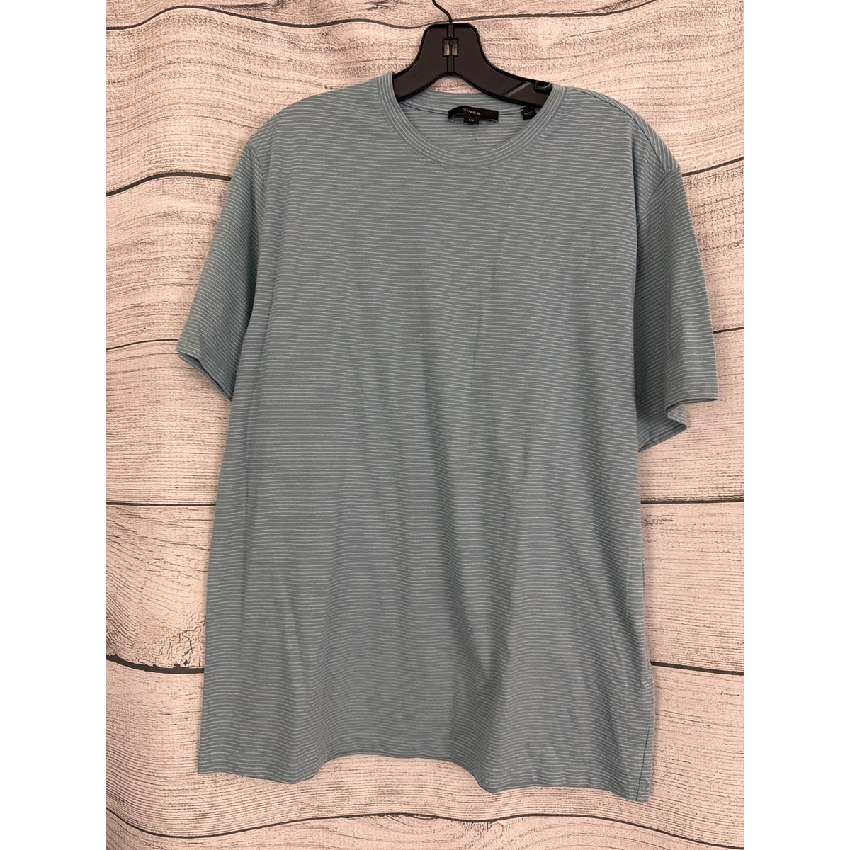 Mens Vince Blue Striped Short Sleeve Tee Size L