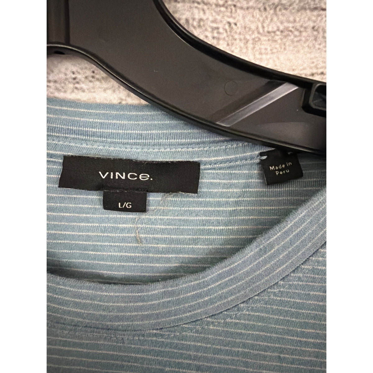 Mens Vince Blue Striped Short Sleeve Tee Size L