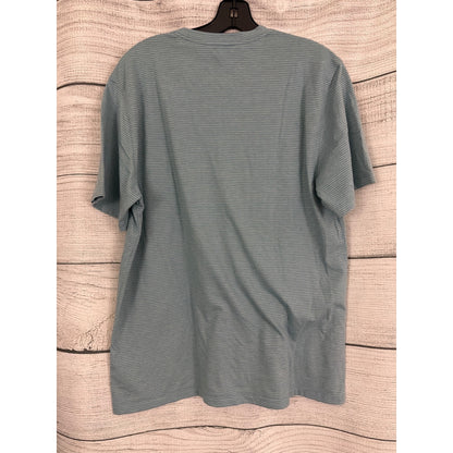 Mens Vince Blue Striped Short Sleeve Tee Size L