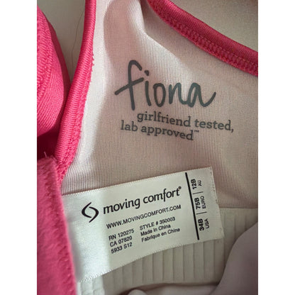 Moving Comfort Fiona Pink Sports Bra Size 34B
