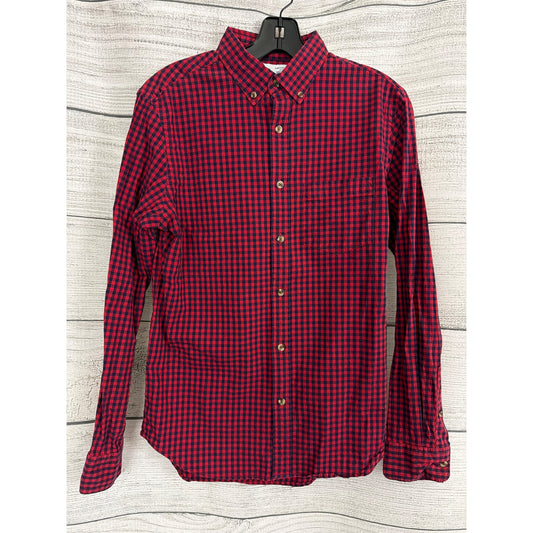 Mens Old Navy Red & Navy Gingham Slim Fit Everyday Shirt Size S