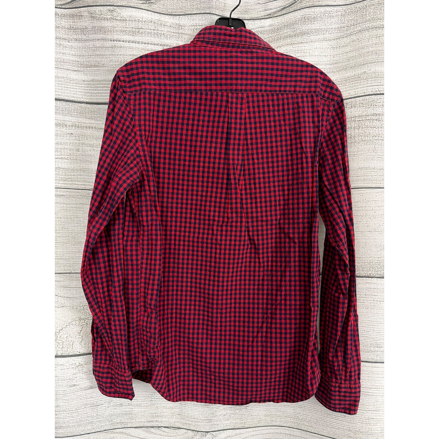 Mens Old Navy Red & Navy Gingham Slim Fit Everyday Shirt Size S