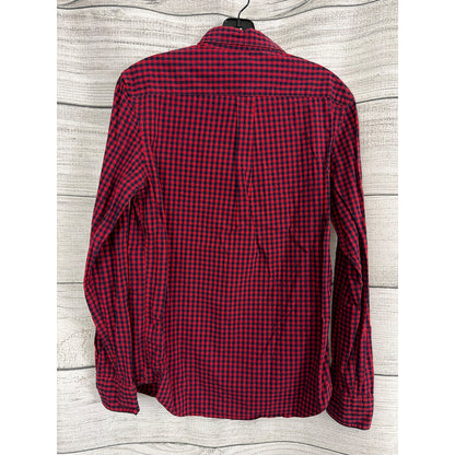 Mens Old Navy Red & Navy Gingham Slim Fit Everyday Shirt Size S